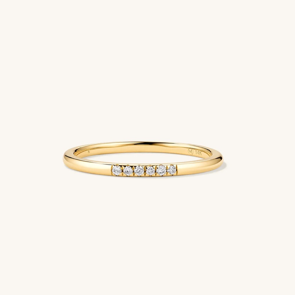 Mejuri Gold Diamonds Line Ring (14K Gold w/ Natural Diamonds)